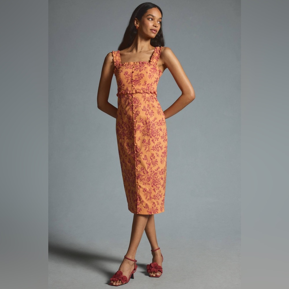 Anthropologie The Linden Slim Square-Neck Dress size small